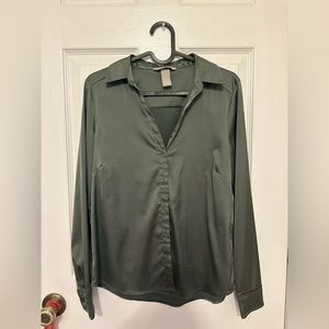 Silky H&M dark green shirt